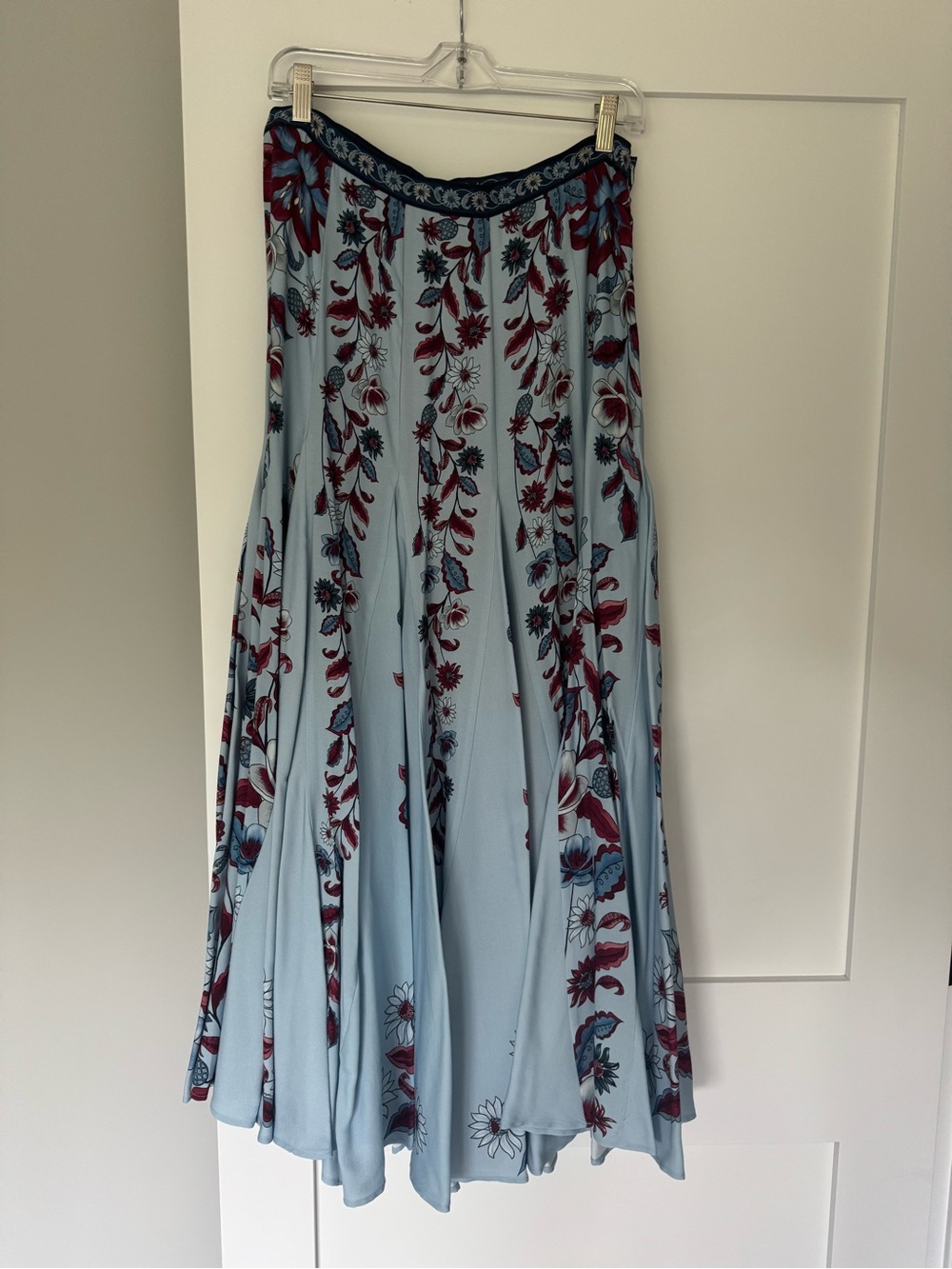 Farm Rio Marcelle Soft Blue Maxi Skirt, Medium - Picture 7 of 7